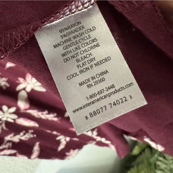 DIP S New Nomad Maroon Floral Midi Dress Cottagecore Boho Feminine Fall - Picture 7 of 10